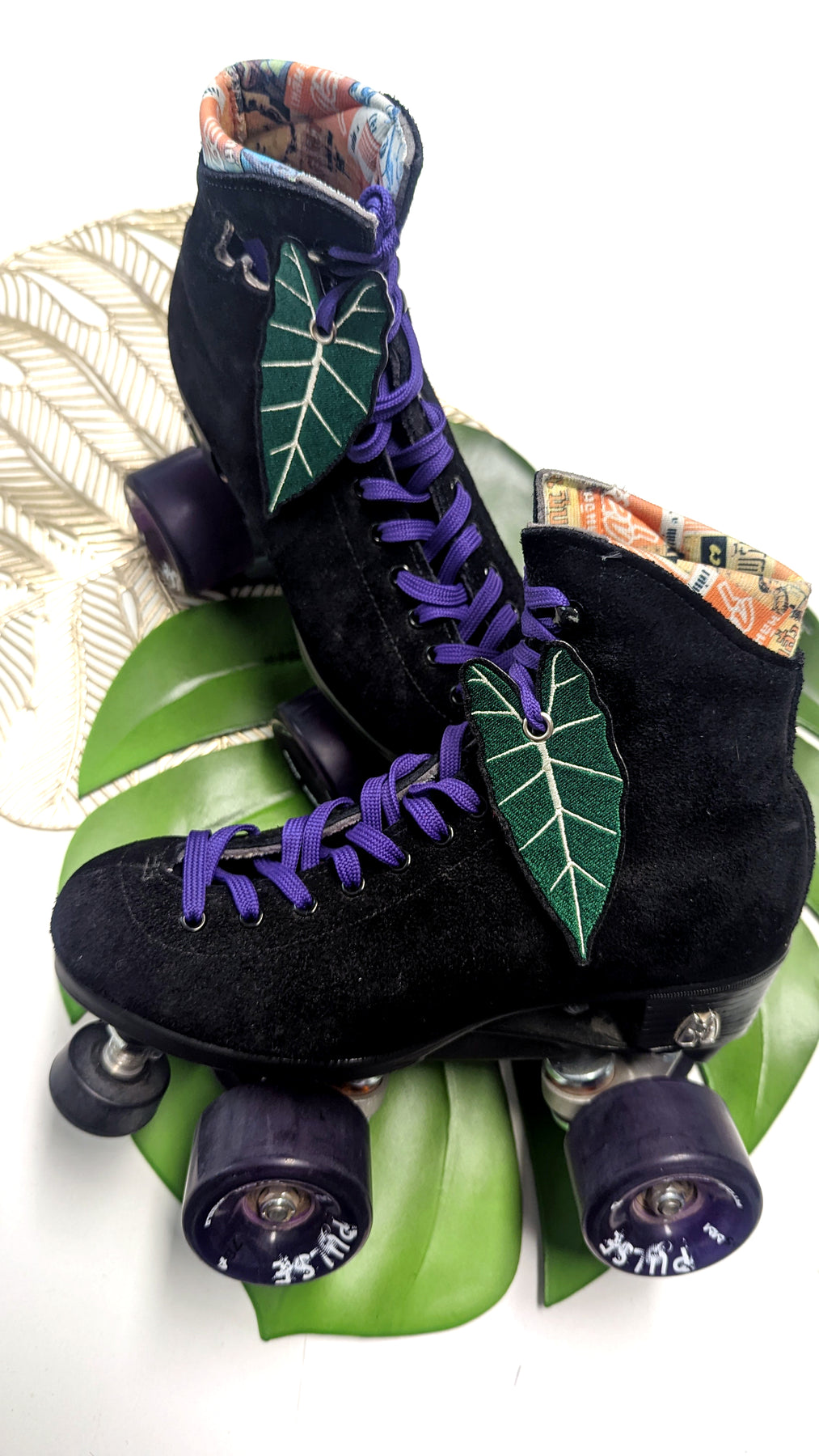 Roller skate accessories skate charm - Felt Flower Purple & Pink
